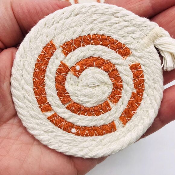 Stocking Stuffer Bundle, Car Coasters 5 Sets of 2 (10 Coasters) Burnt Orange - Picture 4 of 4